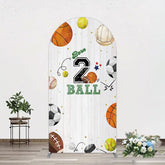 Aperturee - Aperturee Born 2 Ball Boy Birthday Party Arch Backdrop